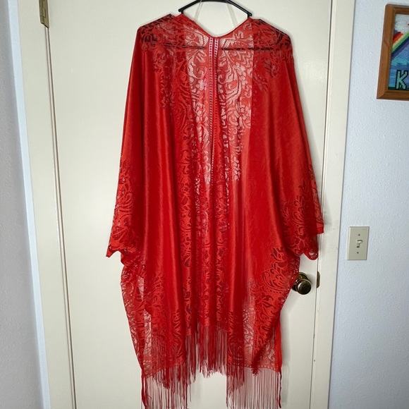 Time and Tru Womens Knit Shawl in Orange (Womens One Size) - Picture 5 of 6